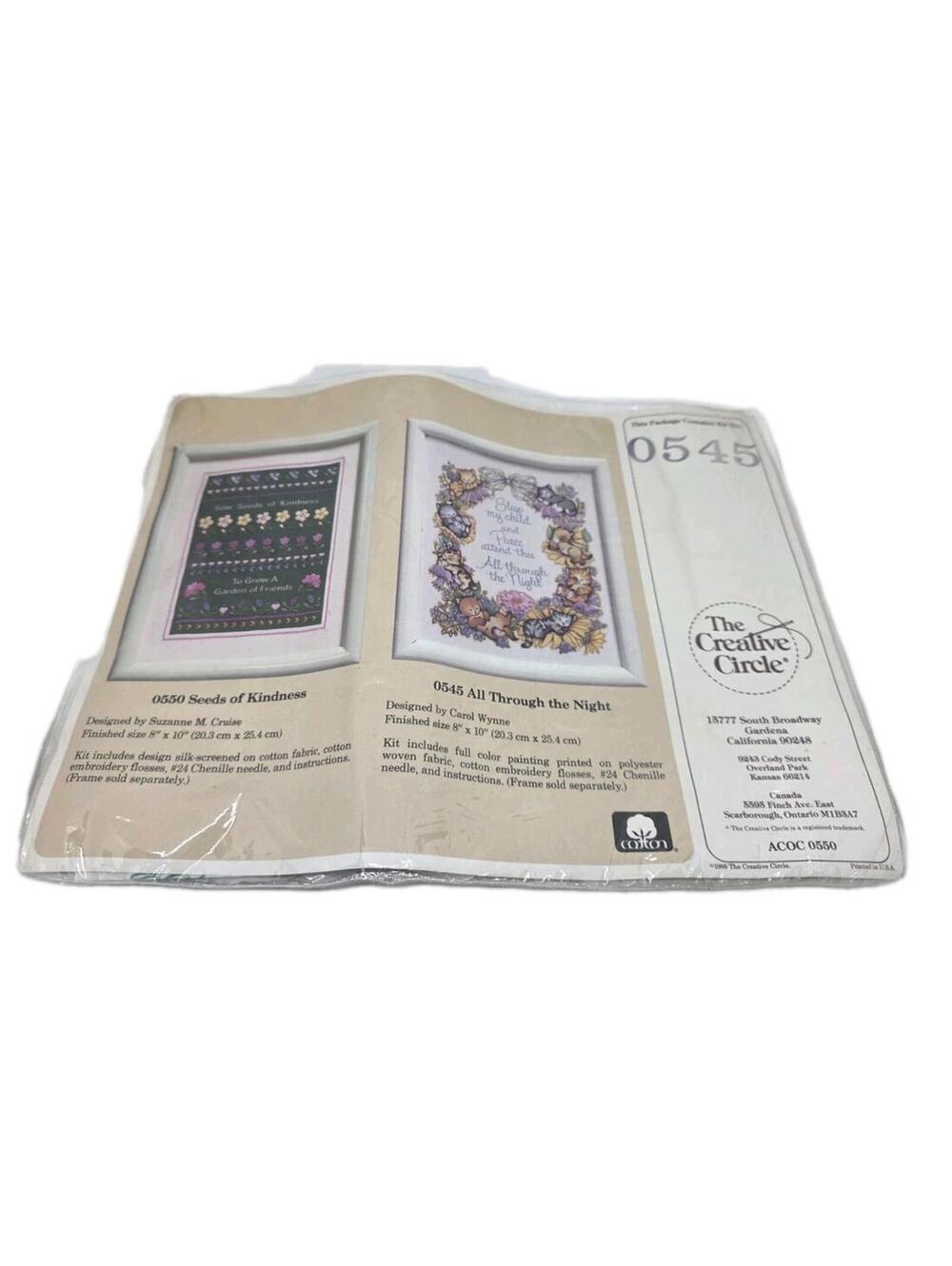 Vintage The Creative Circle Kit 0545 All Through The Night Embroidery Kit Cats